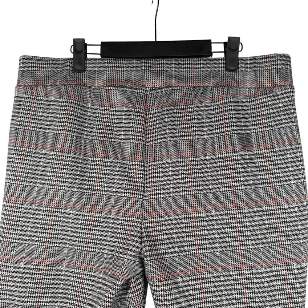 NYDJ Women’s Pull On Pants Size 12 Plaid Leggings Gray